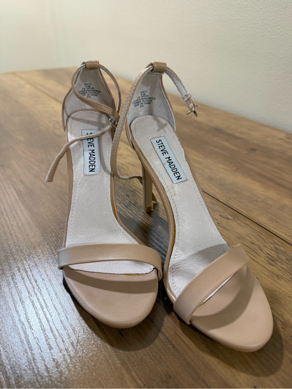 Steve Madden Beige Strappy High Heel Sandals